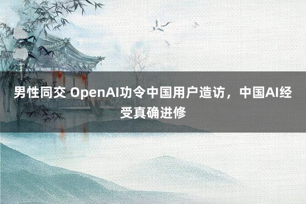 男性同交 OpenAI功令中国用户造访，中国AI经受真确进修