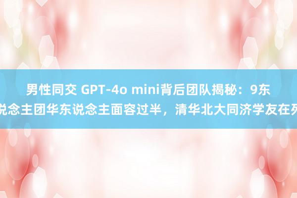 男性同交 GPT-4o mini背后团队揭秘：9东说念主团华东说念主面容过半，清华北大同济学友在列