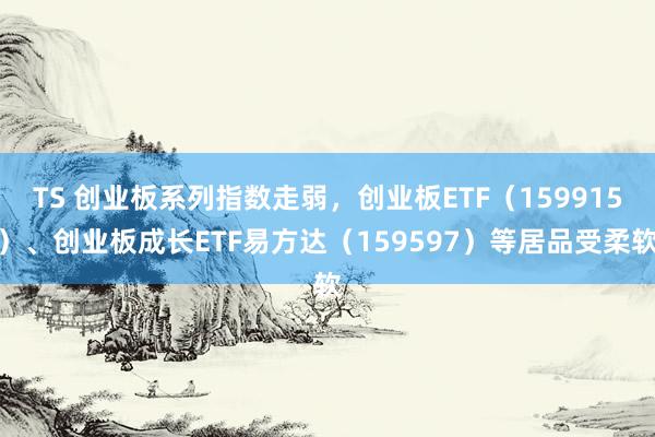 TS 创业板系列指数走弱，创业板ETF（159915）、创业板成长ETF易方达（159597）等居品受柔软