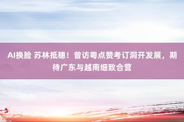 AI换脸 苏林抵穗！曾访粤点赞考订洞开发展，期待广东与越南细致合营