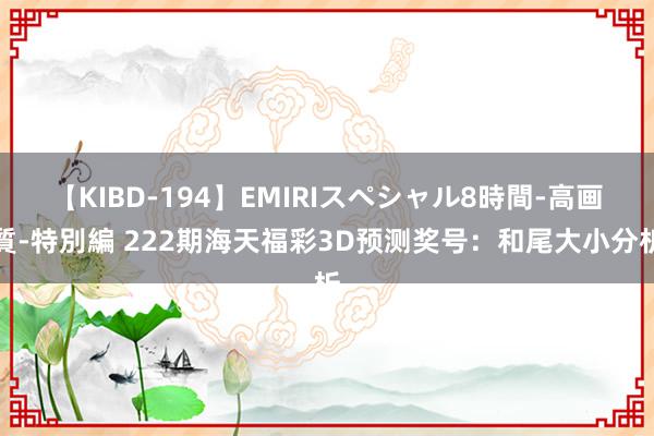 【KIBD-194】EMIRIスペシャル8時間-高画質-特別編 222期海天福彩3D预测奖号：和尾大小分析