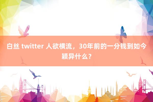 白丝 twitter 人欲横流，30年前的一分钱到如今颖异什么？