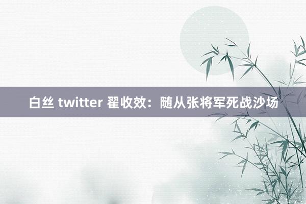 白丝 twitter 翟收效：随从张将军死战沙场