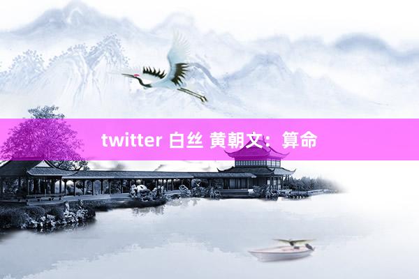 twitter 白丝 黄朝文：算命