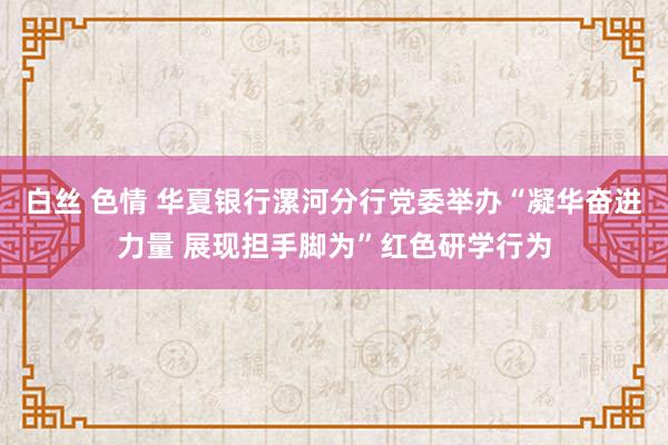 白丝 色情 华夏银行漯河分行党委举办“凝华奋进力量 展现担手脚为”红色研学行为